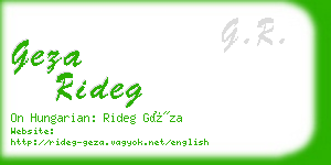 geza rideg business card